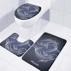 Astrology Pisces Sign Print 3 Piece Bath Mat Set