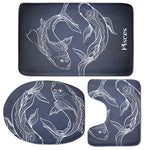 Astrology Pisces Sign Print 3 Piece Bath Mat Set