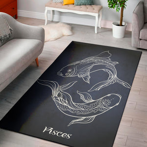 Astrology Pisces Sign Print Area Rug