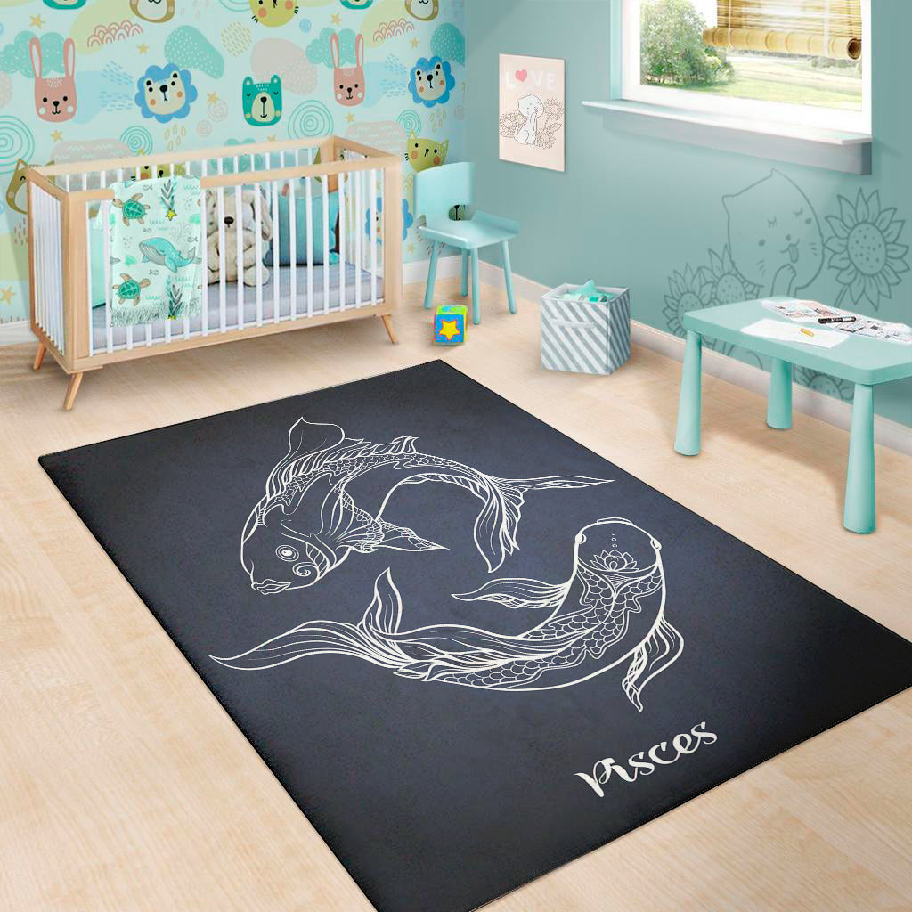 Astrology Pisces Sign Print Area Rug