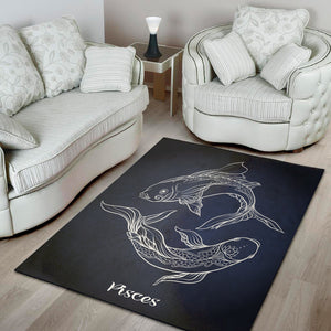 Astrology Pisces Sign Print Area Rug