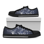 Astrology Pisces Sign Print Black Low Top Shoes 