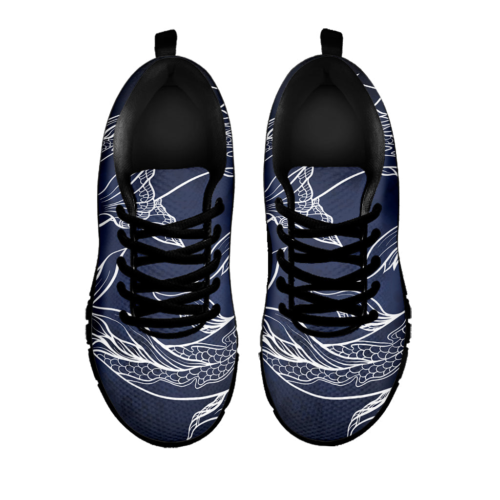 Astrology Pisces Sign Print Black Sneakers