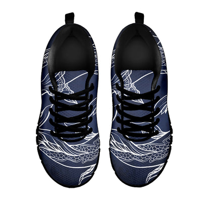 Astrology Pisces Sign Print Black Sneakers