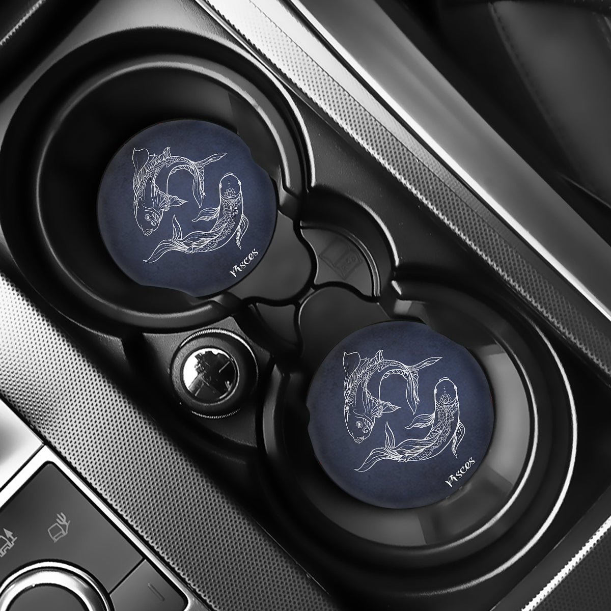 Astrology Pisces Sign Print Car Coasters