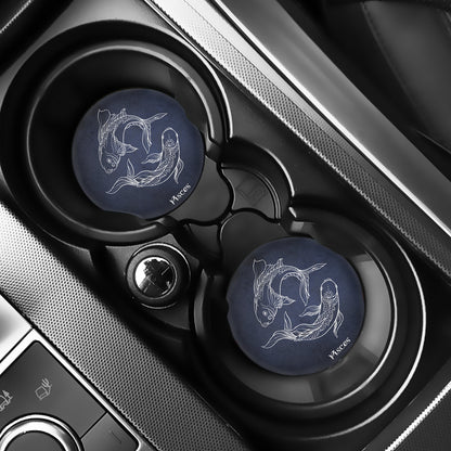 Astrology Pisces Sign Print Car Coasters