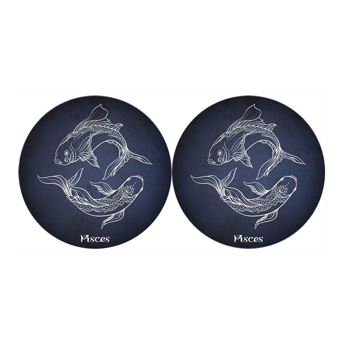 Astrology Pisces Sign Print Car Coasters