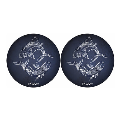 Astrology Pisces Sign Print Car Coasters