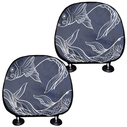 Astrology Pisces Sign Print Car Headrest Covers