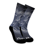 Astrology Pisces Sign Print Crew Socks