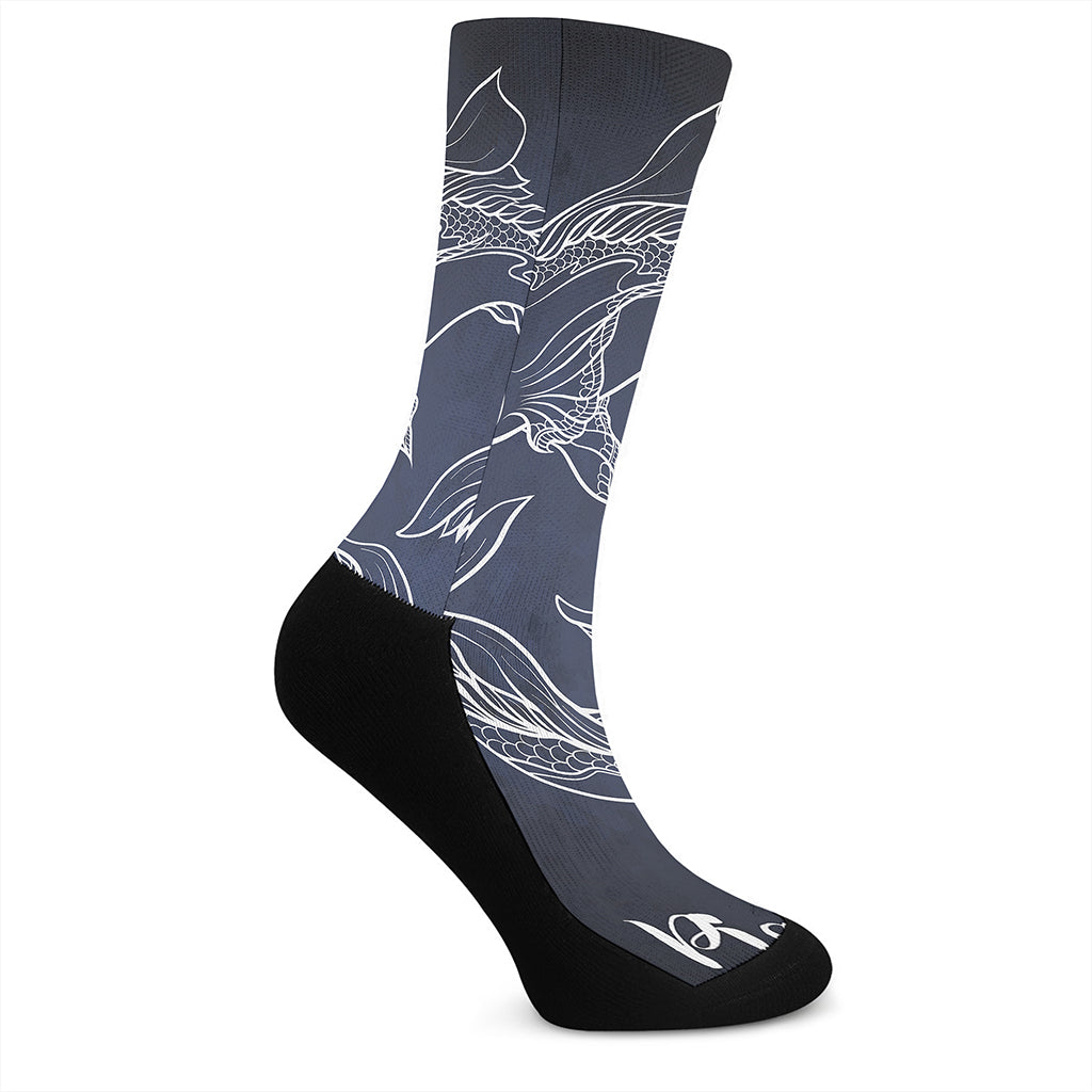 Astrology Pisces Sign Print Crew Socks