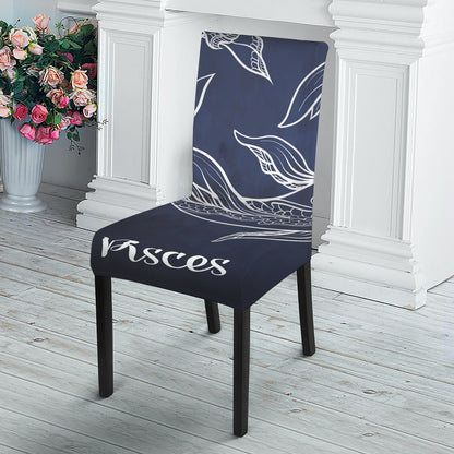 Astrology Pisces Sign Print Dining Chair Slipcover