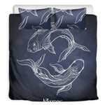 Astrology Pisces Sign Print Duvet Cover Bedding Set
