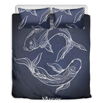 Astrology Pisces Sign Print Duvet Cover Bedding Set