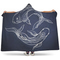 Astrology Pisces Sign Print Hooded Blanket