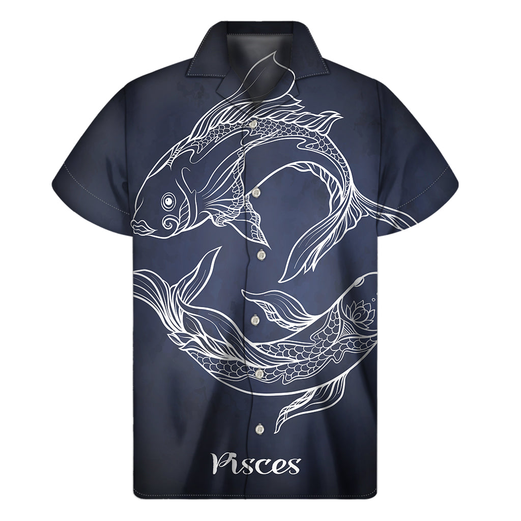 Astrology Pisces Sign Print Men's Short Sleeve Shirt