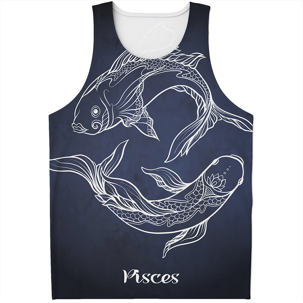 Astrology Pisces Sign Print Men's Tank Top