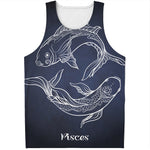 Astrology Pisces Sign Print Men's Tank Top