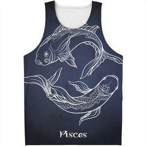 Astrology Pisces Sign Print Men's Tank Top