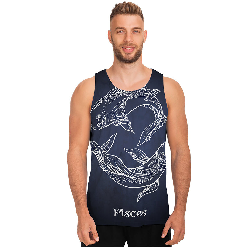 Astrology Pisces Sign Print Men's Tank Top