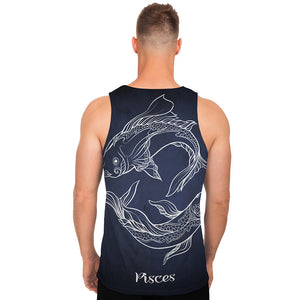 Astrology Pisces Sign Print Men's Tank Top