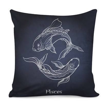 Astrology Pisces Sign Print Pillow Cover
