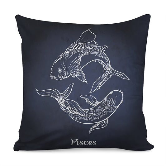 Astrology Pisces Sign Print Pillow Cover