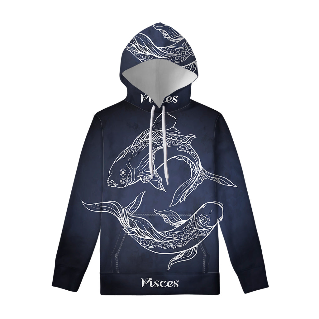 Astrology Pisces Sign Print Pullover Hoodie