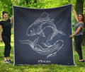 Astrology Pisces Sign Print Quilt