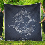 Astrology Pisces Sign Print Quilt