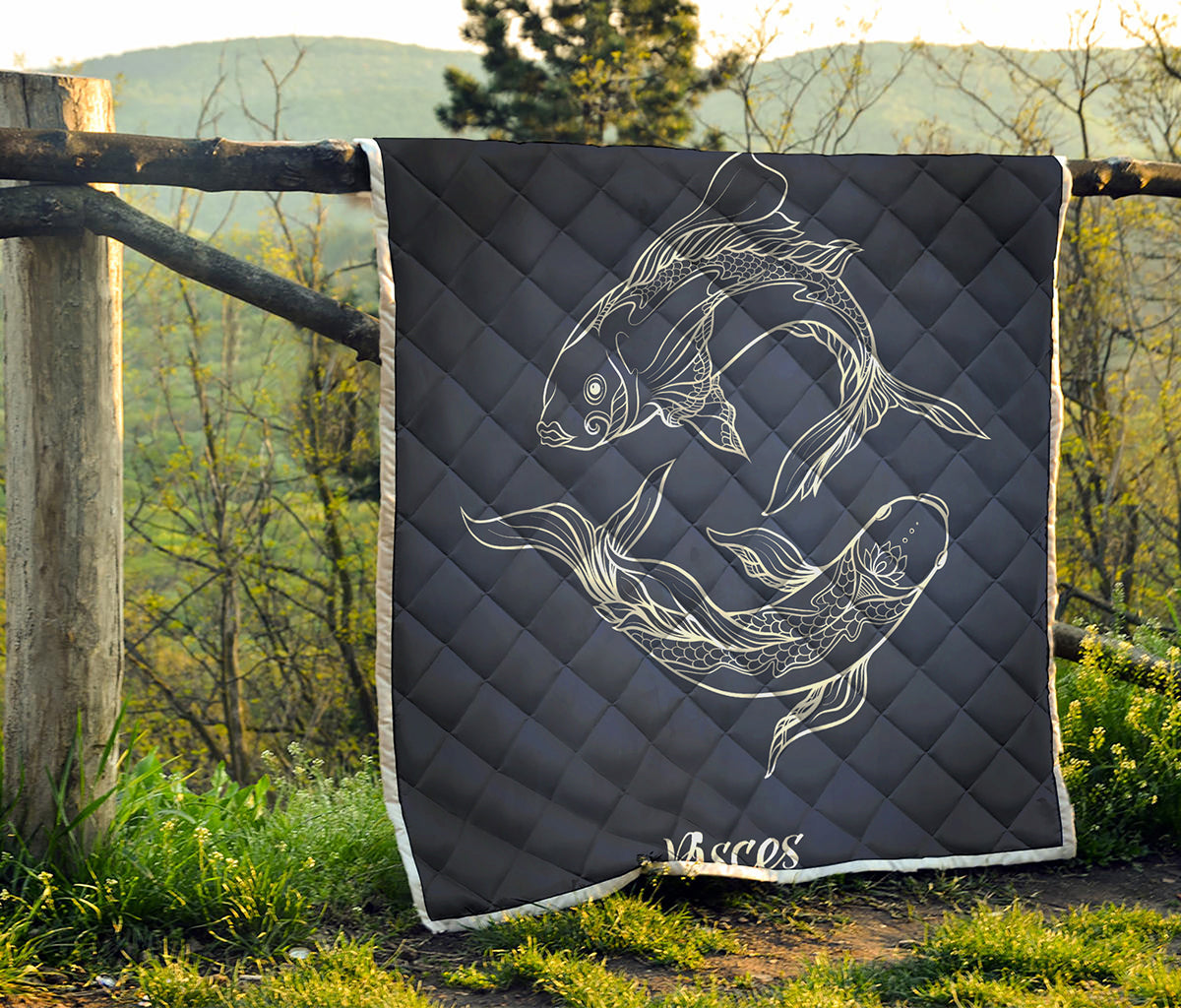 Astrology Pisces Sign Print Quilt