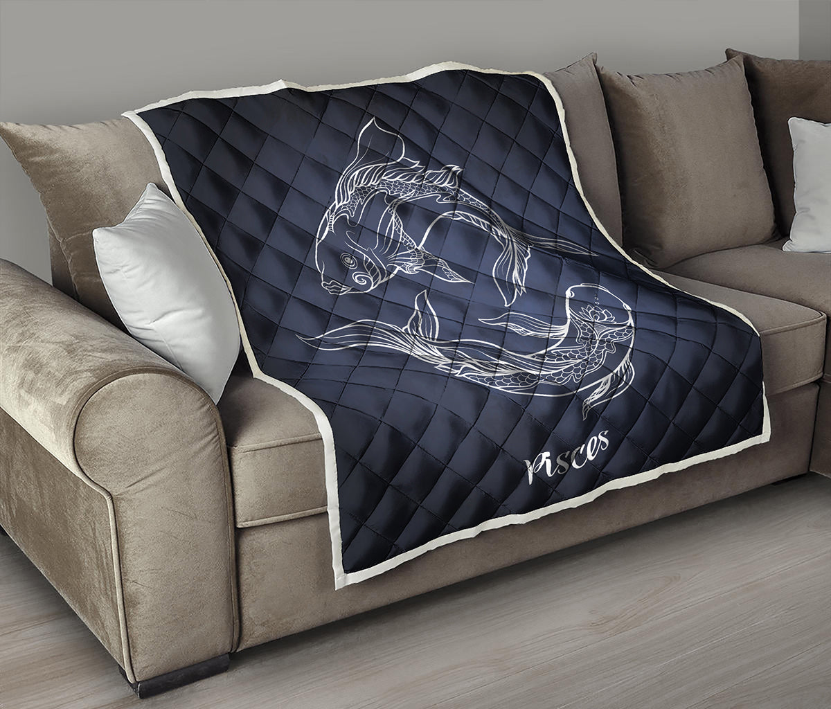 Astrology Pisces Sign Print Quilt