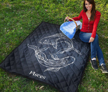 Astrology Pisces Sign Print Quilt
