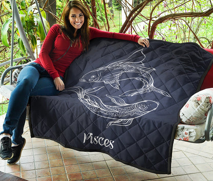 Astrology Pisces Sign Print Quilt