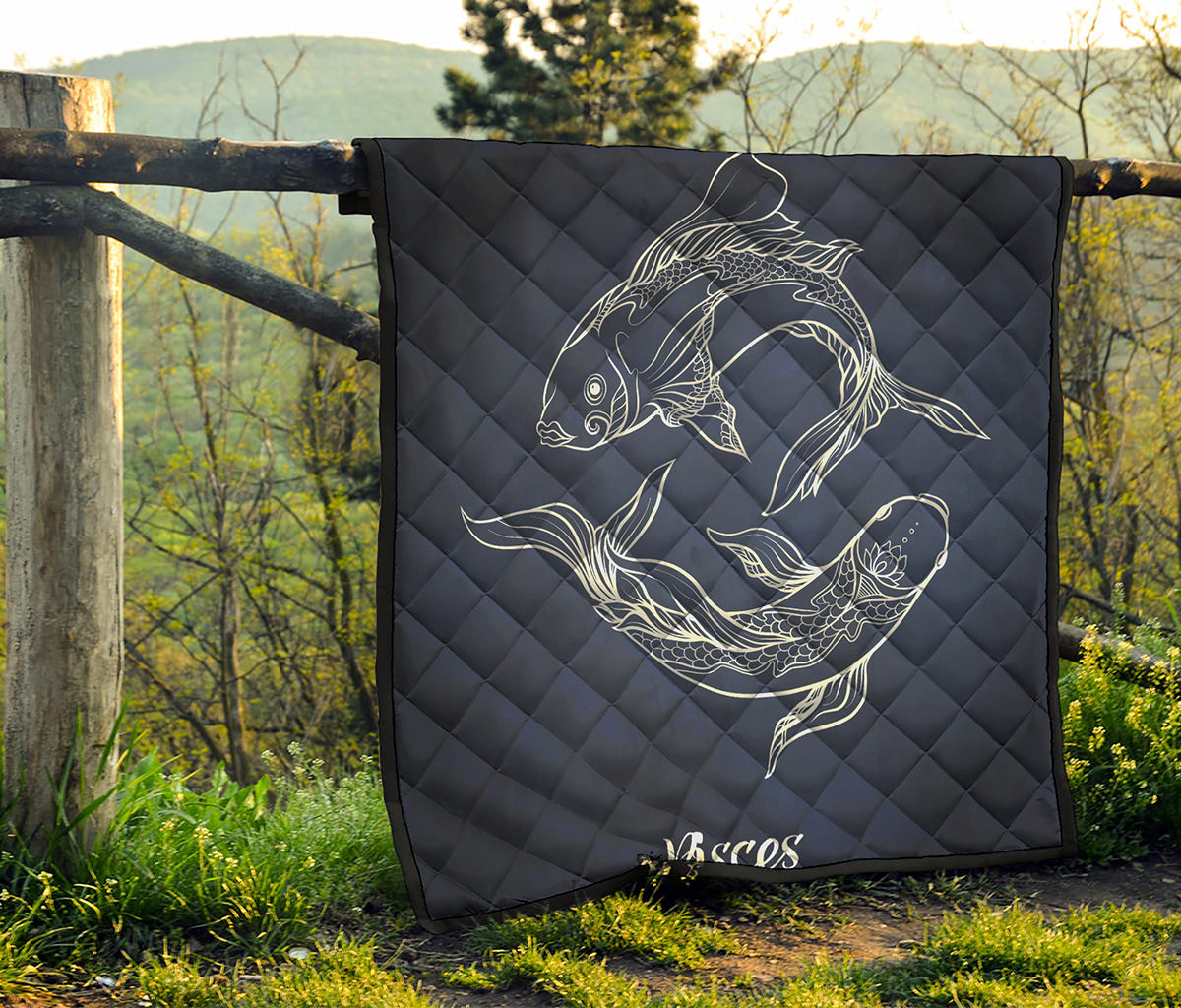 Astrology Pisces Sign Print Quilt