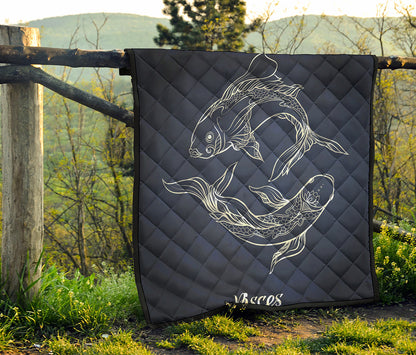 Astrology Pisces Sign Print Quilt