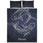 Astrology Pisces Sign Print Quilt Bed Set