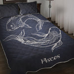 Astrology Pisces Sign Print Quilt Bed Set