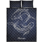Astrology Pisces Sign Print Quilt Bed Set