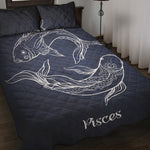 Astrology Pisces Sign Print Quilt Bed Set