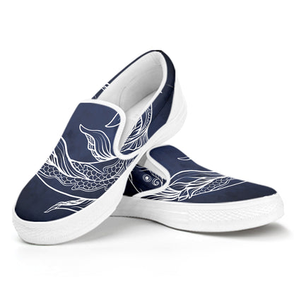Astrology Pisces Sign Print White Slip On Shoes