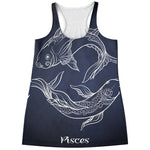Astrology Pisces Sign Print Women's Racerback Tank Top
