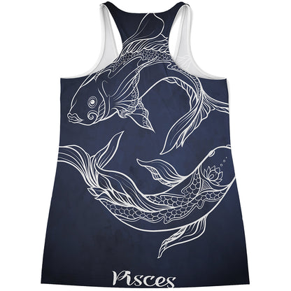 Astrology Pisces Sign Print Women's Racerback Tank Top