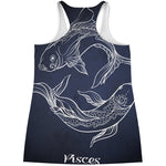 Astrology Pisces Sign Print Women's Racerback Tank Top