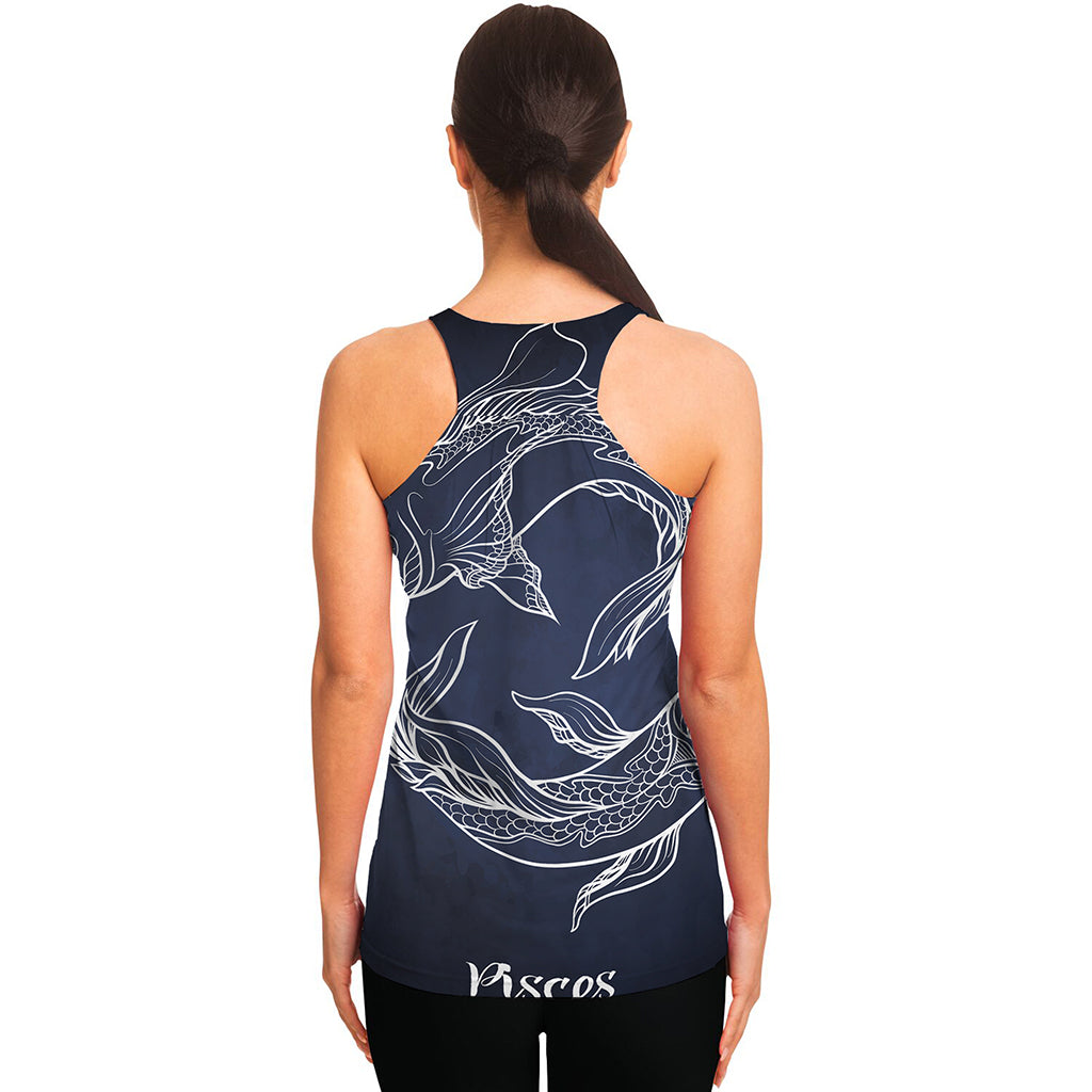 Astrology Pisces Sign Print Women's Racerback Tank Top