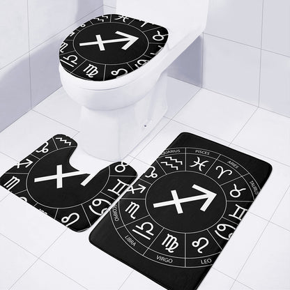 Astrology Sagittarius Sign Print 3 Piece Bath Mat Set