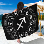 Astrology Sagittarius Sign Print Beach Sarong Wrap
