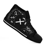 Astrology Sagittarius Sign Print Black High Top Shoes