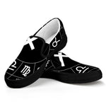 Astrology Sagittarius Sign Print Black Slip On Shoes
