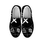 Astrology Sagittarius Sign Print Black Slip On Shoes
